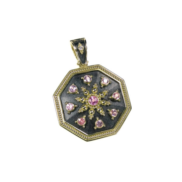 Octagon Byzantine 18k Gold Pendant N152593-k