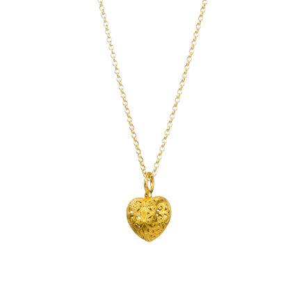 Tiny Heart Pendant in Gold plated silver 925