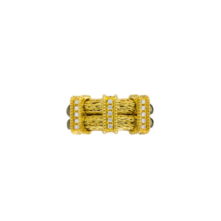 Three bar Diamond Band Ring in 18k Yellow Gold