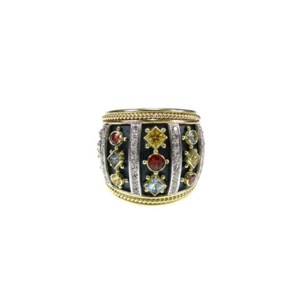 Imperial Byzantine Cocktail Ring 18k Yellow Gold