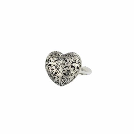 Heart Ring in oxidized Sterling silver 925