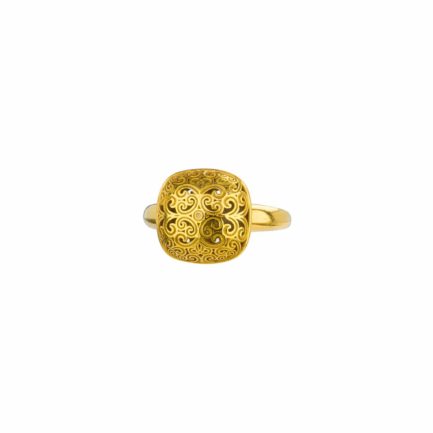 Cushion Ring in Gold plated Sterling silver 925