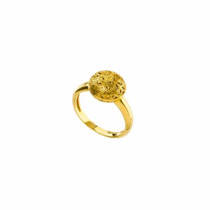 Round Small Ring in Gold plated Sterling silver 925