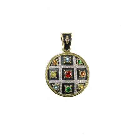 Multi Stone Round Pendant k18 Gold N152621-k a