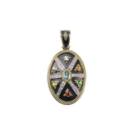 Shield Oval Byzantine Pendant N152622-k a