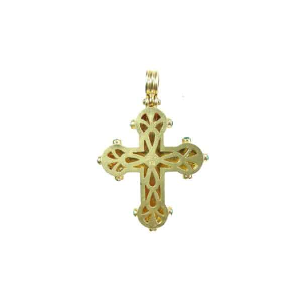 22k Gold Byzantine Handmade Pendant Cross - Image 2