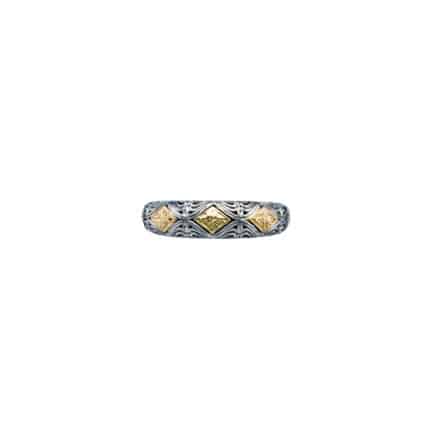Band ring in 18k Yellow Gold and Sterling Silver 925