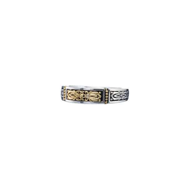 Byzantine Band Ring k18 Yellow Gold and Sterling Silver 925 - Image 2