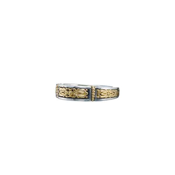 Byzantine Band Ring k18 Yellow Gold and Sterling Silver 925 - Image 2