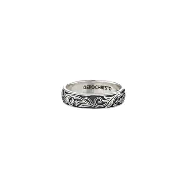 Floral Band ring in Sterling Silver 925 - Image 2