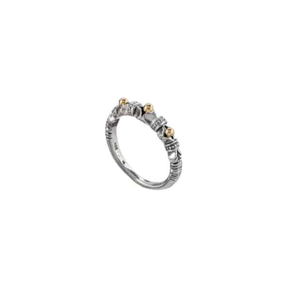Band ring in sterling silver with 18K Gold details