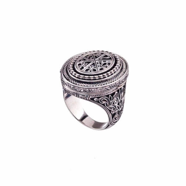 Cho-Rho Locket Ring in Sterling Silver 925
