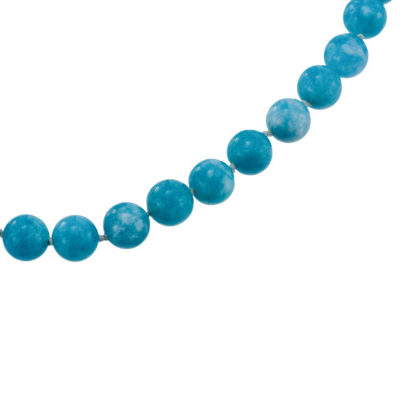 Amazonite 10mm Beaded Necklace in Sterling Silver 925 - Image 3