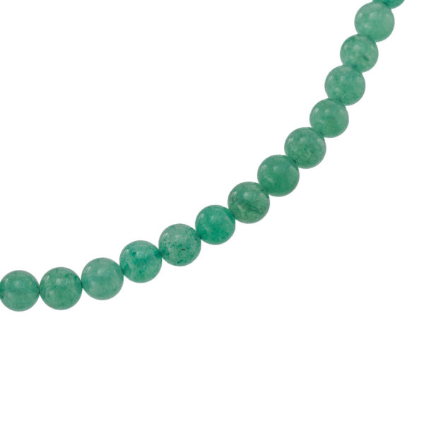 Aventurine 10mm Beaded Necklace in Sterling Silver 925 - Image 5