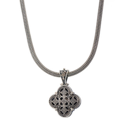 Men’s Filigree Cross Pendant Byzantine in Sterling Silver 925