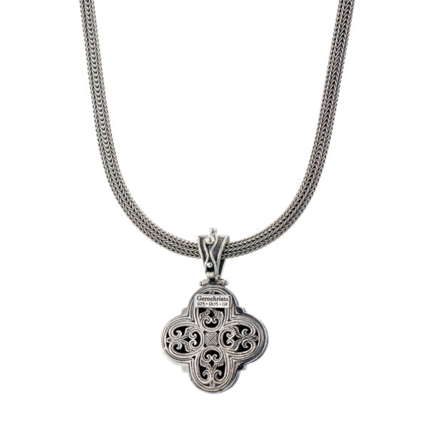 Men’s Filigree Cross Pendant Byzantine in Sterling Silver 925 - Image 2