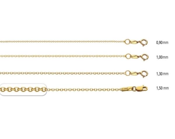 Diamond Cut Rolo Chain 14k Gold 1.5mm