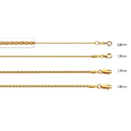 Spiga Chain 14k Yellow Gold 0.8mm