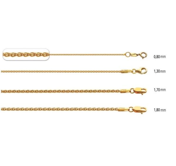 Spiga Chain 14k Yellow Gold 0.8mm