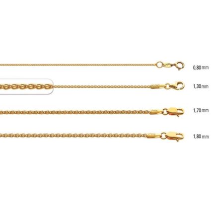 Spiga Chain 14k Yellow Gold 1.3mm