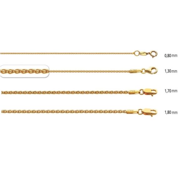 Spiga Chain 14k Yellow Gold 1.3mm