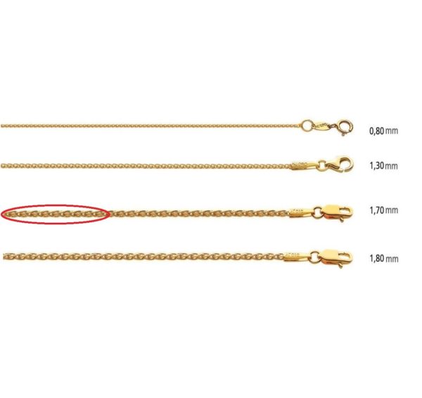 Spiga Chain 14k Yellow Gold 1.7mm