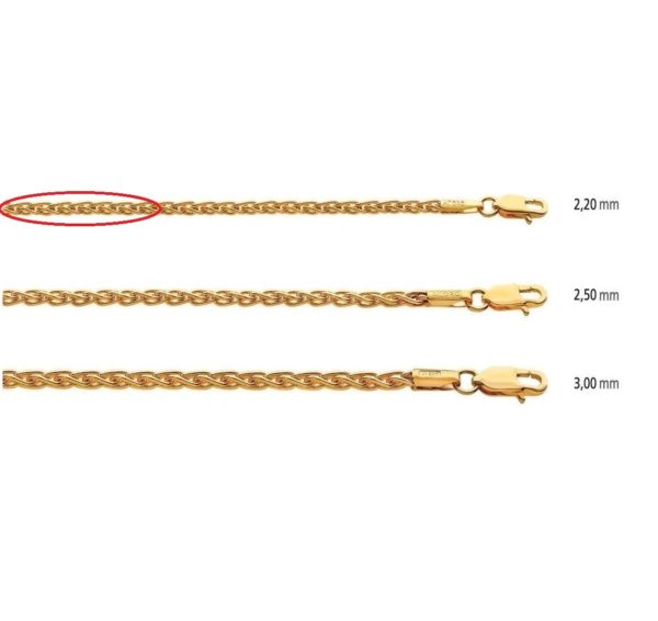 Spiga Chain 14k Yellow Gold 2.2mm