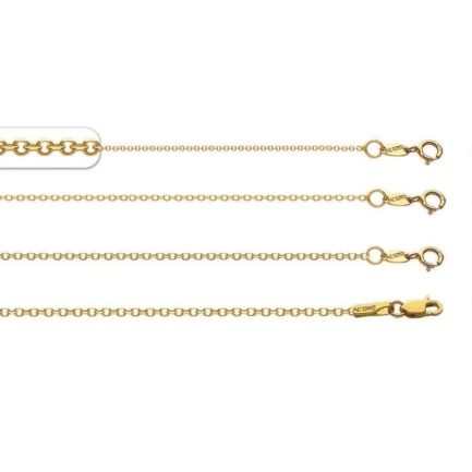 14k Yellow Gold 0.9mm Diamond Cut Rolo Chain