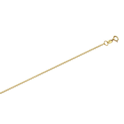 14k Yellow Gold 0.9mm Diamond Cut Rolo Chain