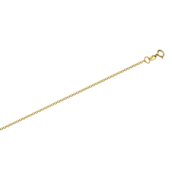 14k Yellow Gold 0.9mm Diamond Cut Rolo Chain - Image 2