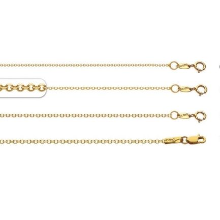 14k Yellow Gold 1mm Diamond Cut Rolo Chain