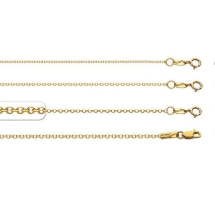 14k Yellow Gold 1.3mm Diamond Cut Rolo Chain