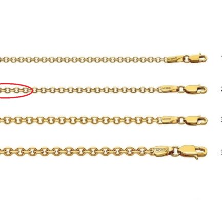 Diamond Cut Rolo Chain 14k Yellow Gold 2.3mm