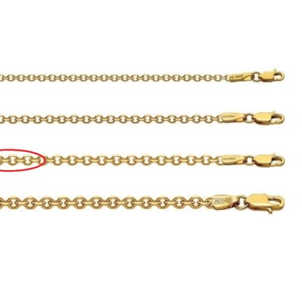 Diamond Cut Rolo Chain 14k Yellow Gold 3mm