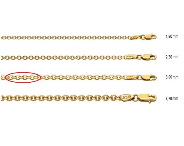 Diamond Cut Rolo Chain 14k Yellow Gold 3mm