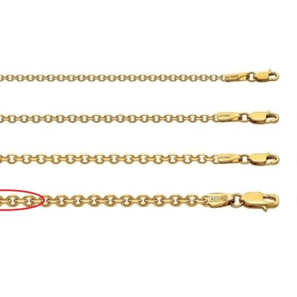 Diamond Cut Rolo Chain 14k Yellow Gold 3.7mm