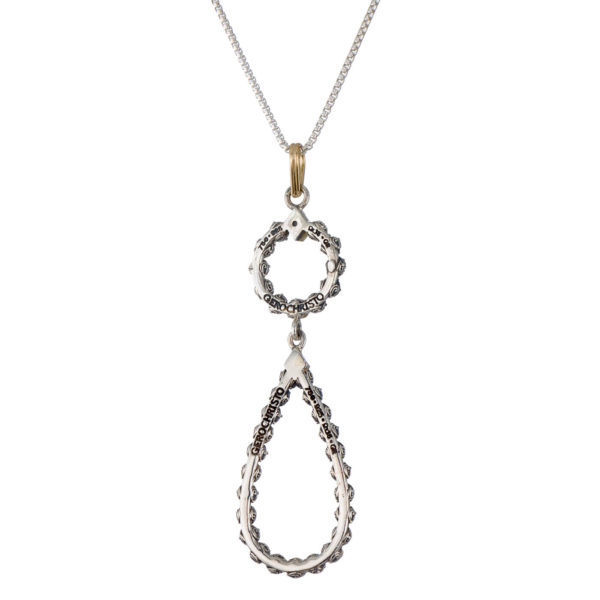 Tear Drop pendant in 18k Gold and Silver 925 - Image 3