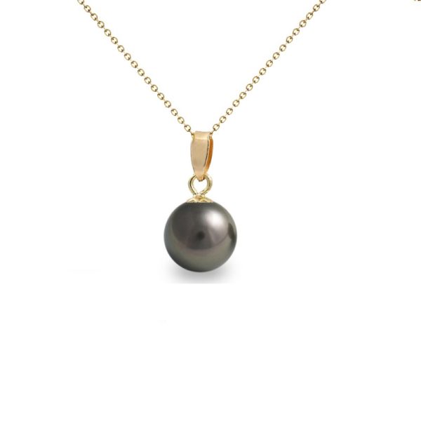 Set Akoya Pearls Japan 7.5-8mm AAAA Black Round 14k Gold - Image 2