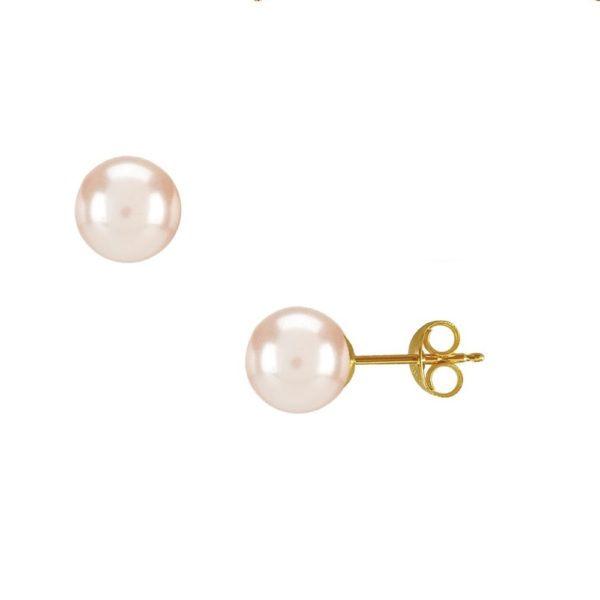 Set Akoya Pearl Japan 7.5-8mm AAAA Light Pink Round 14k Gold - Image 3