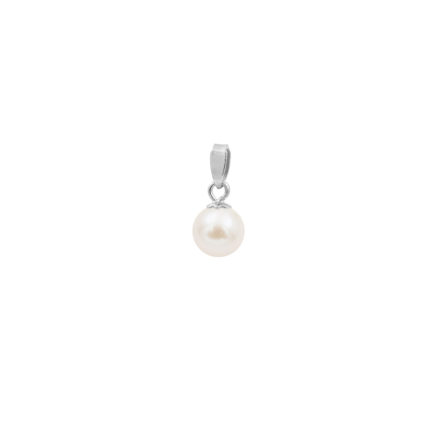 14k White Gold Akoya Pearl Pendant Round AAAA 5.5-6mm N153226-PE