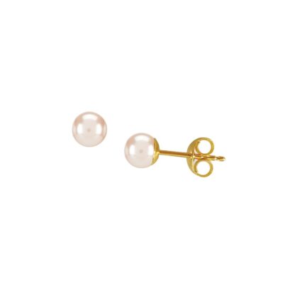 Pink Pearl Akoya Japan White 5-5.5mm 4A Stud Earrings