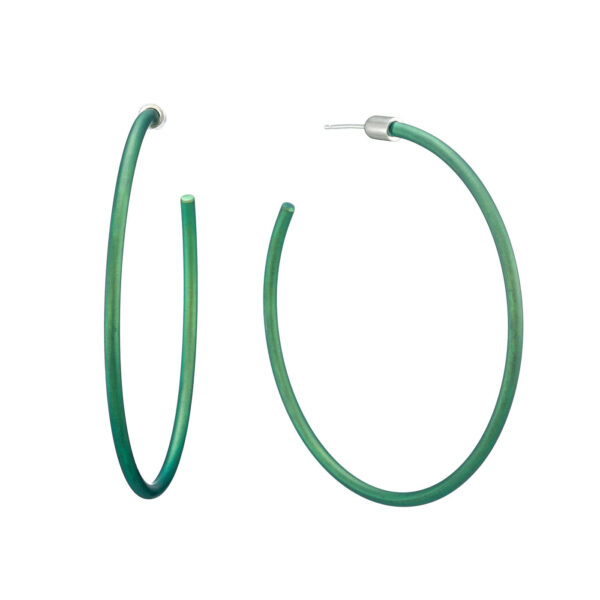 Anodized Colored Titanium Open Hoop Earrings - Image 6