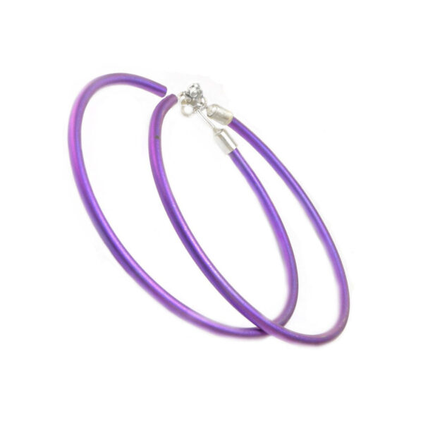 Anodized Colored Titanium Open Hoop Earrings - Image 2