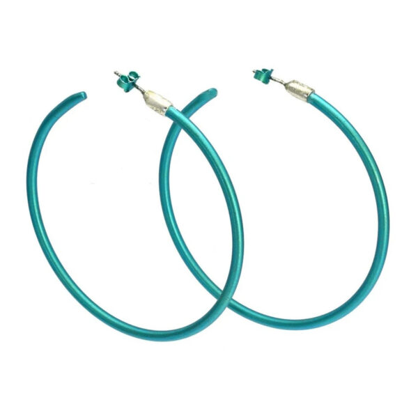 Anodized Colored Titanium Open Hoop Earrings - Image 5