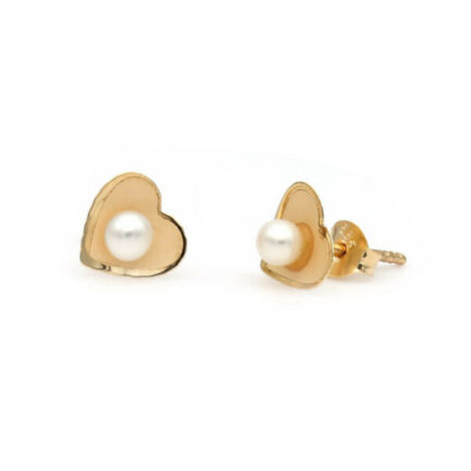 Small Golden Heart Akoya Pearl Center 3.5mm 4A Stud Earrings