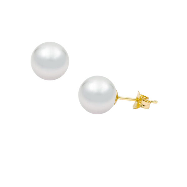 Akoya Pearl 8-8.5mm 4A in 14k Yellow Gold Stud Earrings