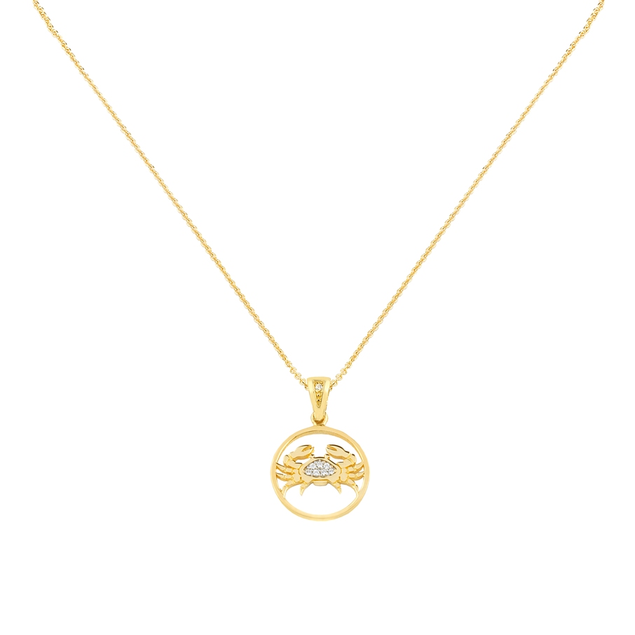 Cancer Zodiac Gold Necklace Charms