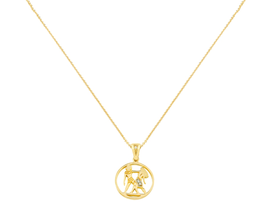 Gemini Zodiac Gold Necklace Charms