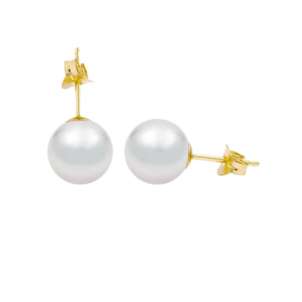 Japan Akoya Pearl 9-9.5mm 4A in 14k Yellow Gold Stud Earrings