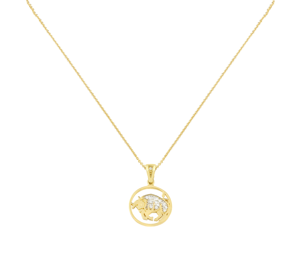 Taurus Gold Zodiac Necklace Charms 